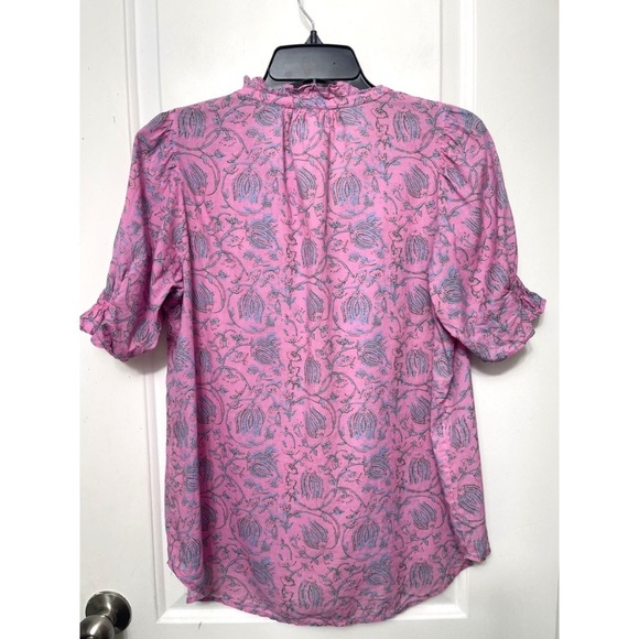 Apiece Apart Los Altos Floral Print Mock Neck Blouse Small - Picture 6 of 12